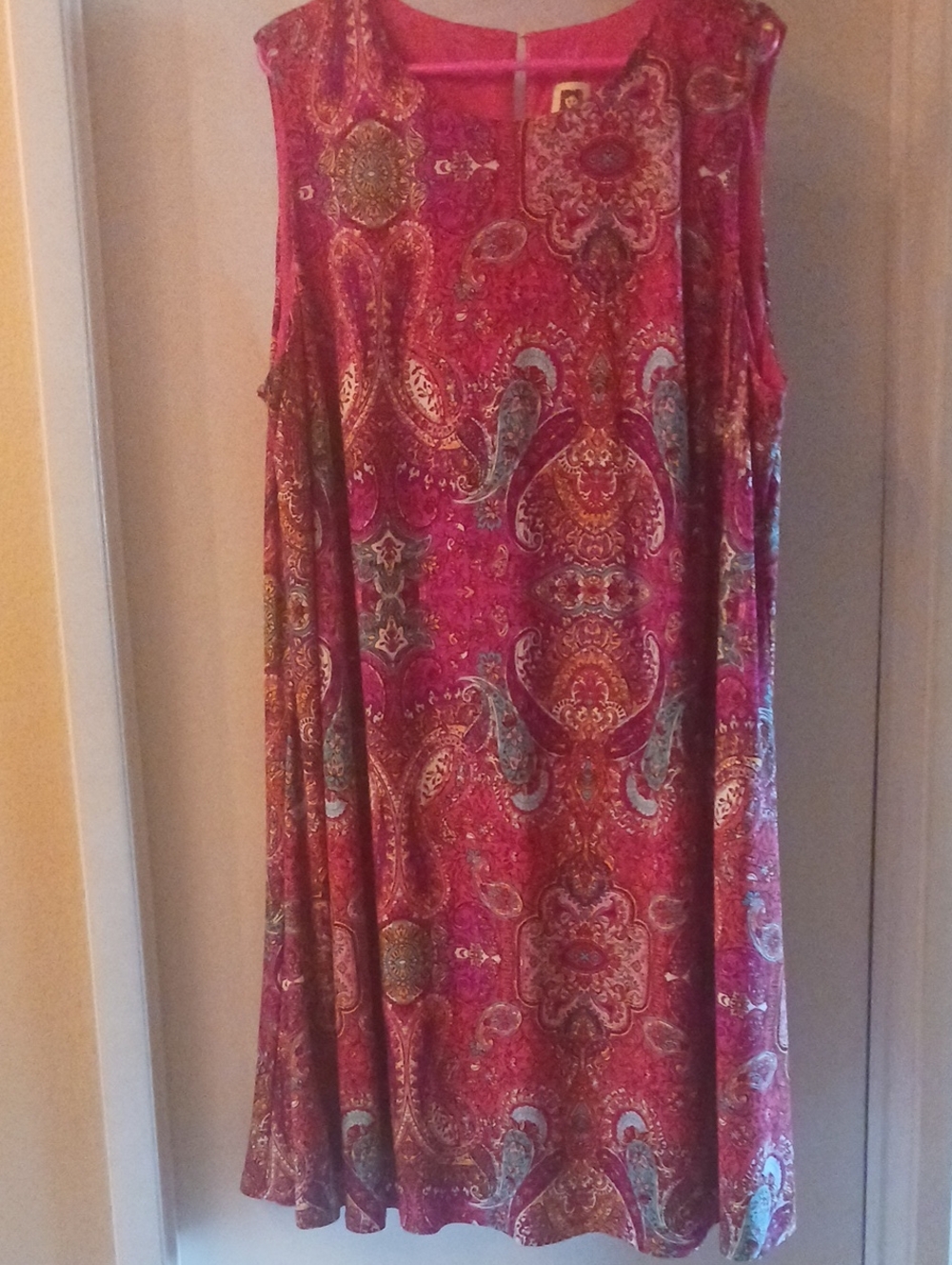 Anne Klein Pink Paisley-Print Sleeveless Dress